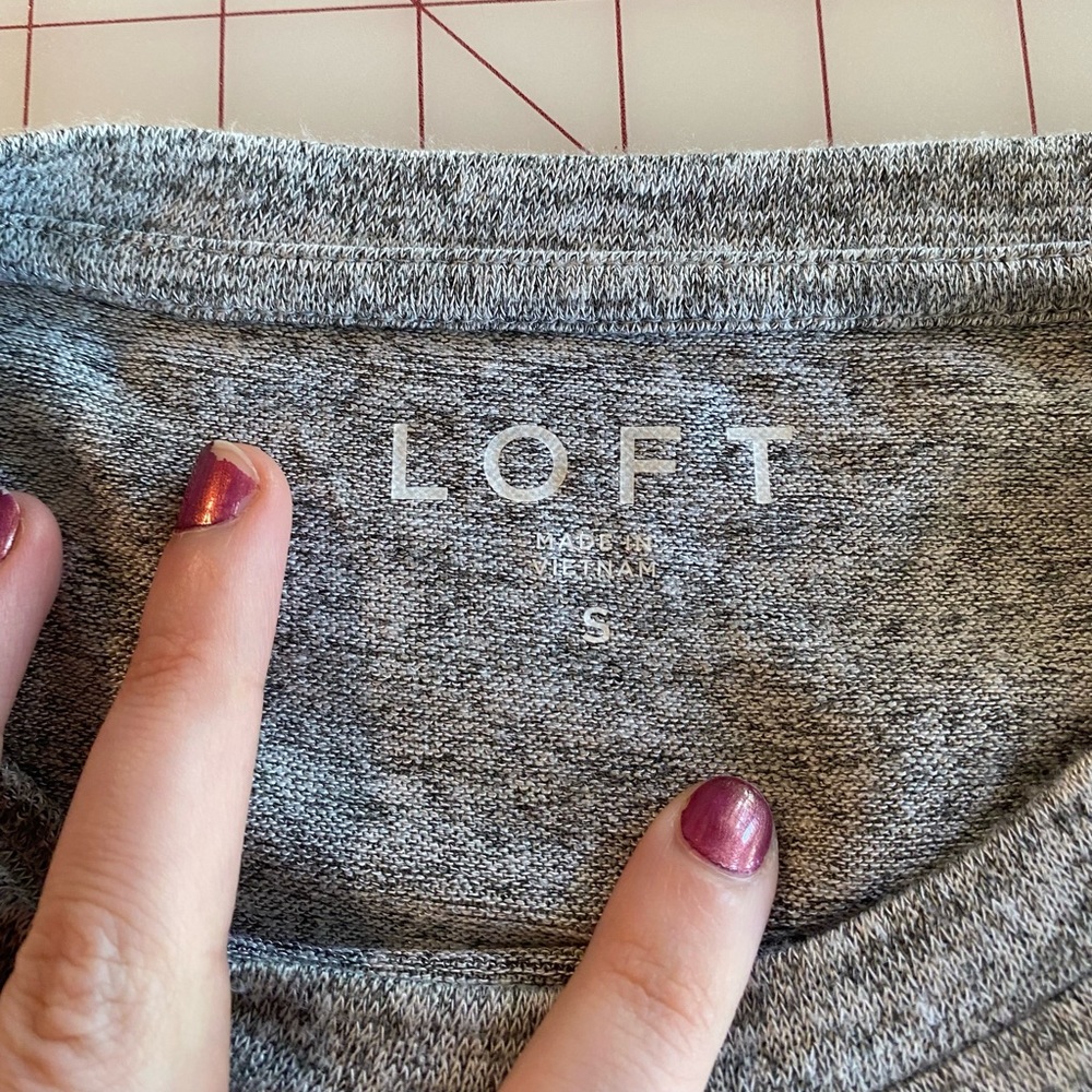 Loft Size Small Gray Soft Comfy Statement Sleeve … - image 8